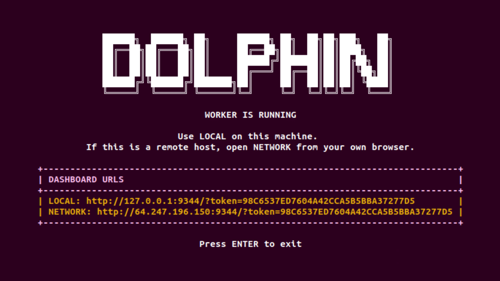 Worker WebUI status screen